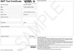 MOT Certificate
